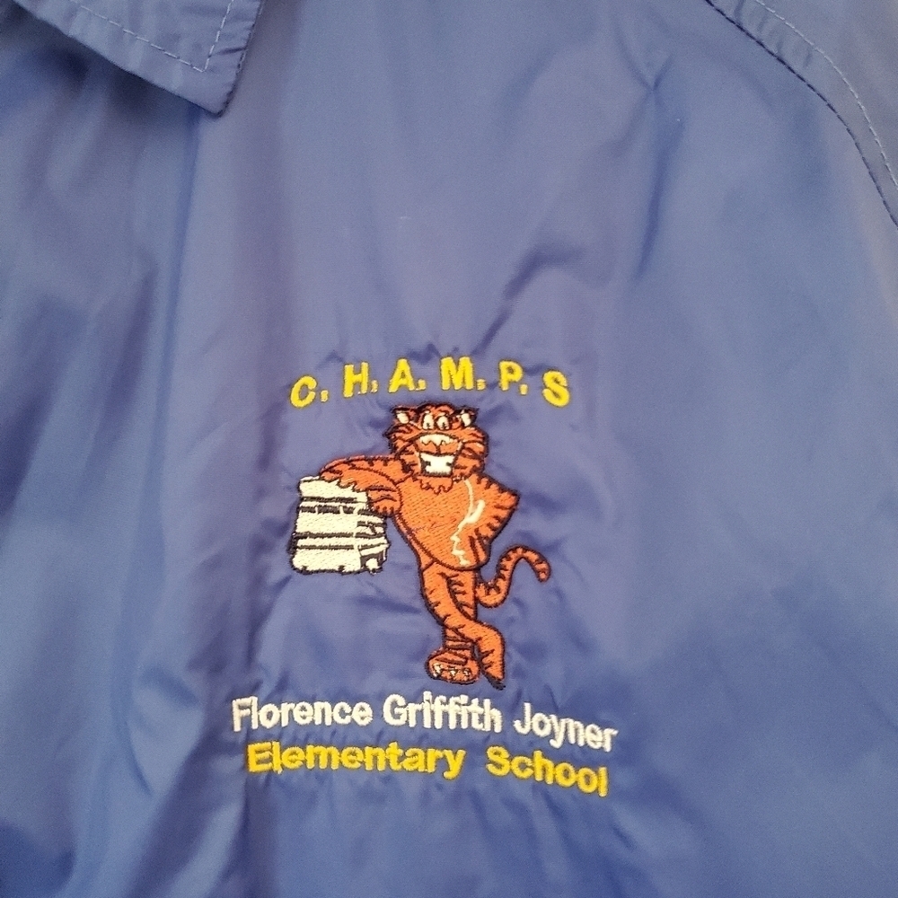 Vtg Florence Griffith Joyner X Cardinal Nylon Windbreaker Jacket Blue Men's XL
